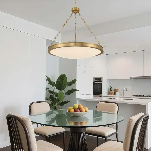 Cameron 30" LED Pendant in Brushed Champagne Brass - Image 9