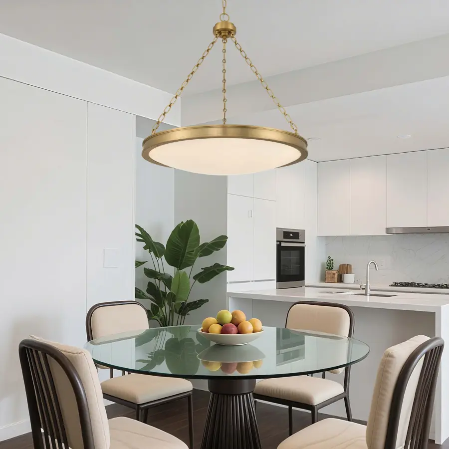 Cameron 30" LED Pendant in Brushed Champagne Brass - Image 9