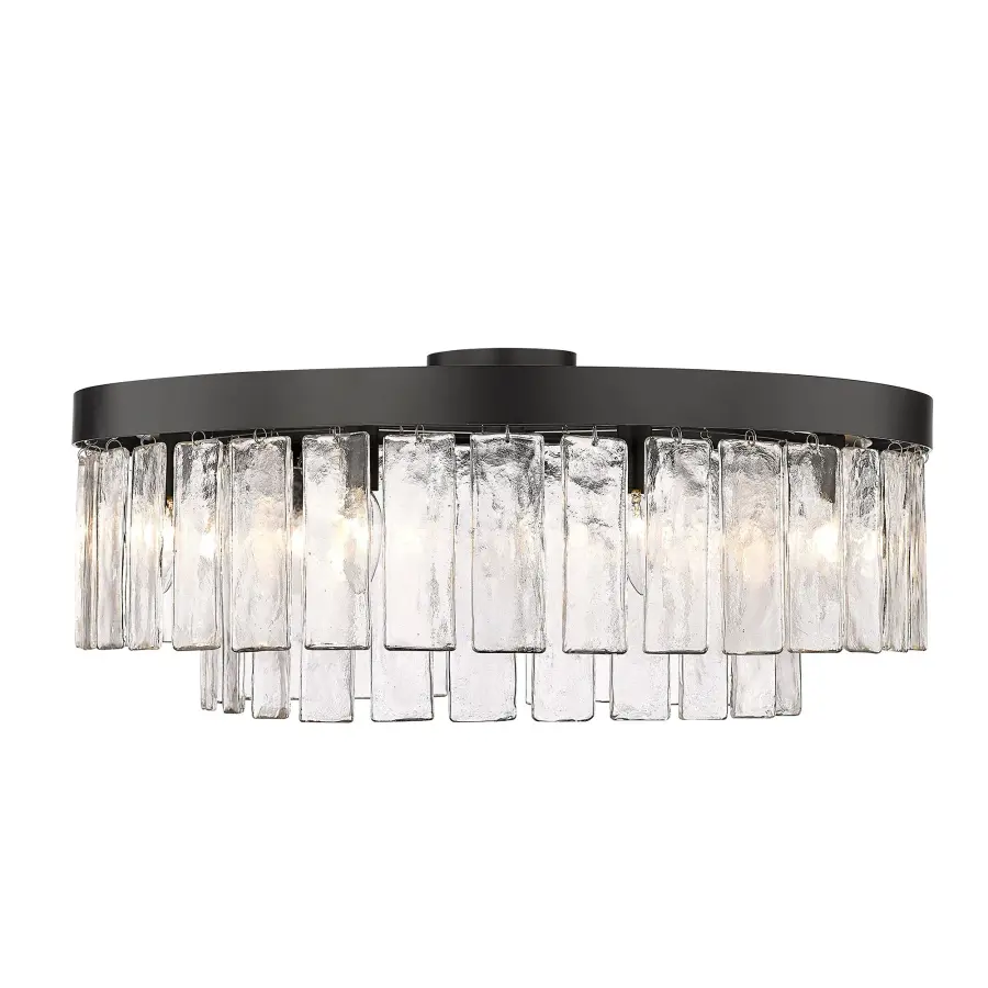 Stunning Glam Statement Piece with Hammered Glass Elegance - Image 1