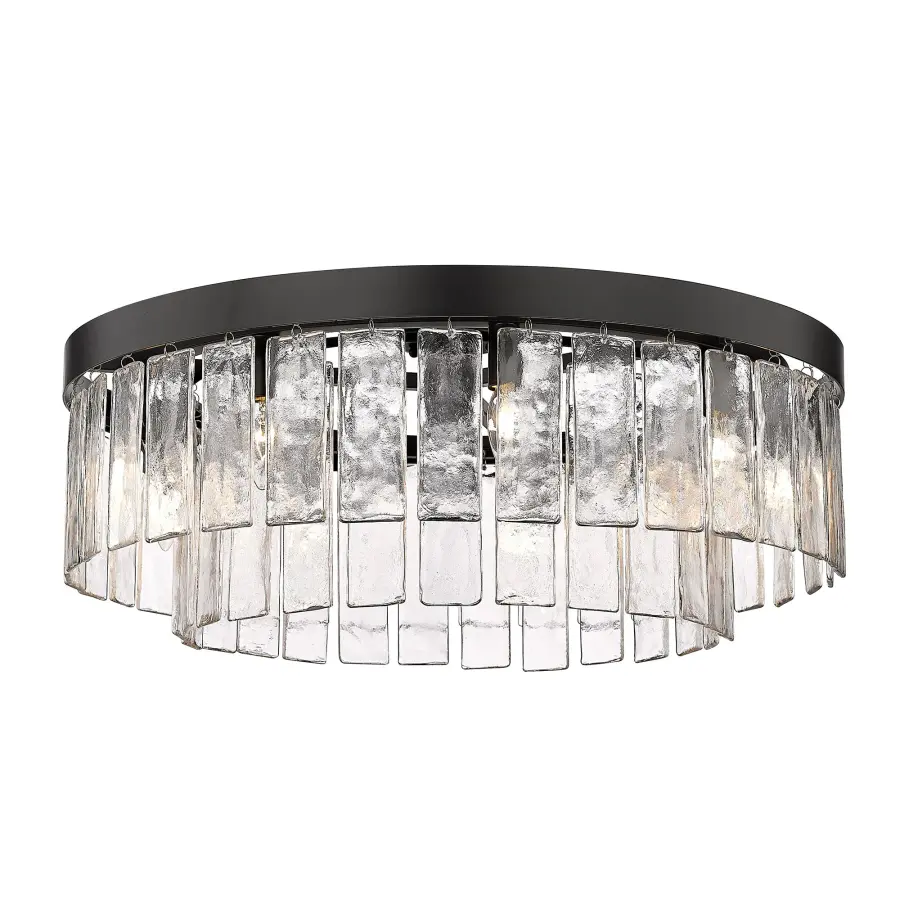 Stunning Glam Statement Piece with Hammered Glass Elegance - Image 2