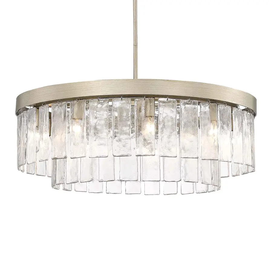 Golden Lighting Ciara 9-Light Chandelier in White Gold - Image 1