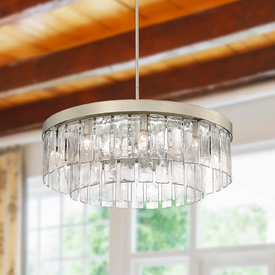 Golden Lighting Ciara 9-Light Chandelier in White Gold - Image 6