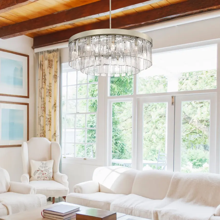 Golden Lighting Ciara 9-Light Chandelier in White Gold - Image 7