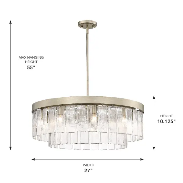 Golden Lighting Ciara 9-Light Chandelier in White Gold - Image 8