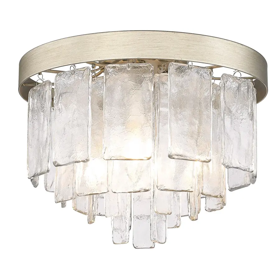 Golden Lighting Ciara 3-Light Flush Mount in White Gold - Image 1