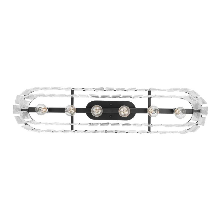 Ciara Six Light Linear Pendant in Matte Black - Image 4