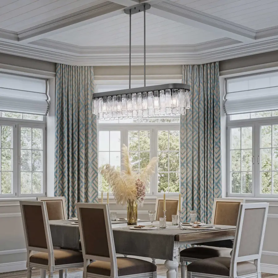 Ciara Six Light Linear Pendant in Matte Black - Image 7