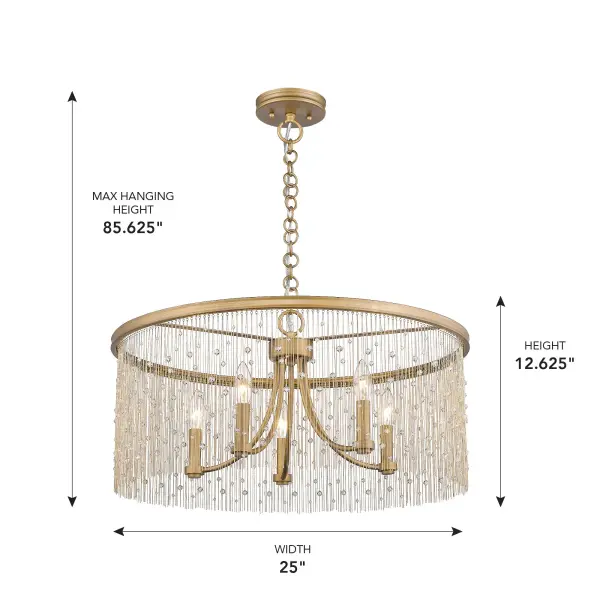 Golden Lighting Marilyn 5-Light Chandelier in Peruvian Gold - Image 7