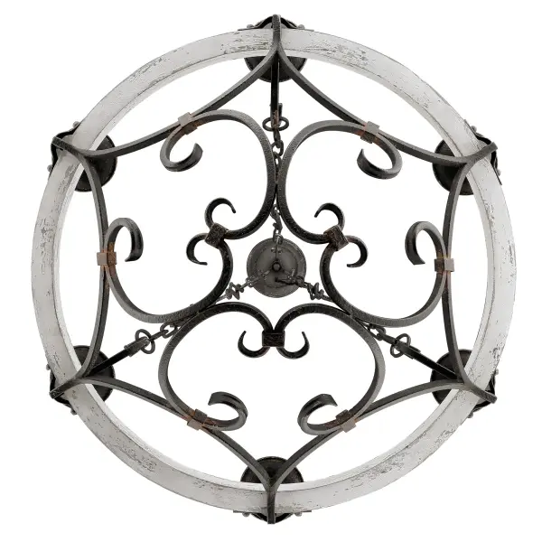 Madera Six Light Chandelier in Antique Black Iron - Image 3