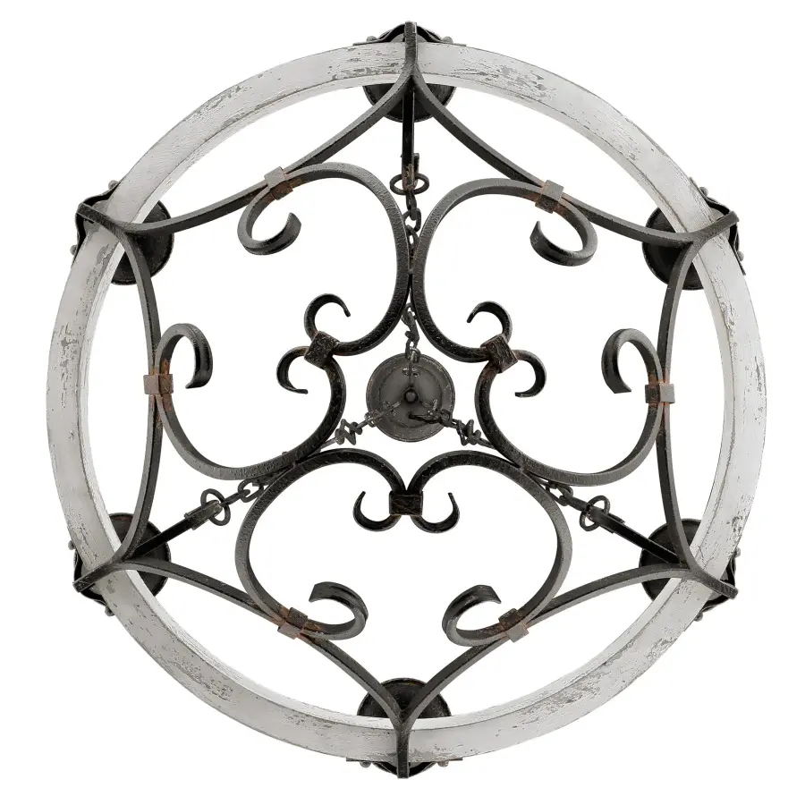 Madera Six Light Chandelier in Antique Black Iron - Image 3
