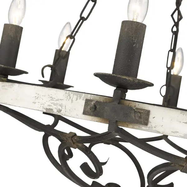 Madera Six Light Chandelier in Antique Black Iron - Image 4