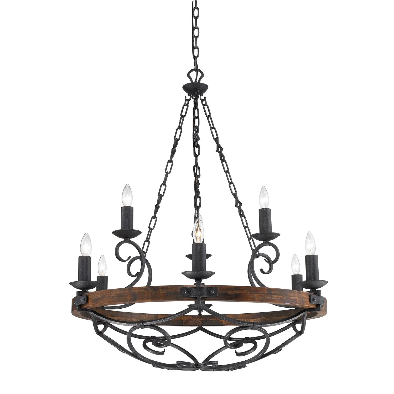 Madera 9-light Chandelier in Black Iron