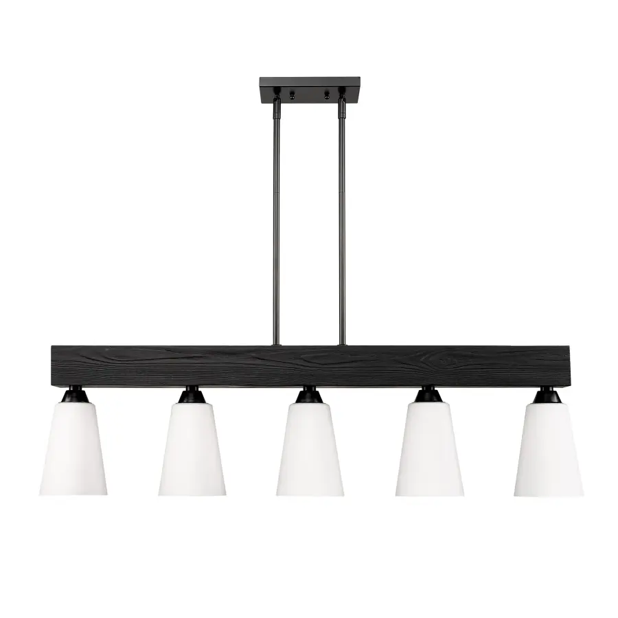 Neela Five Light Linear Pendant in Matte Black - Image 2