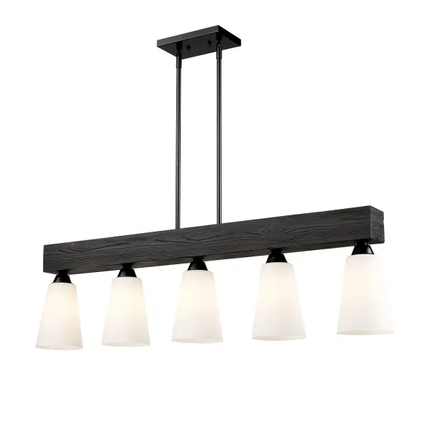 Neela Five Light Linear Pendant in Matte Black - Image 3