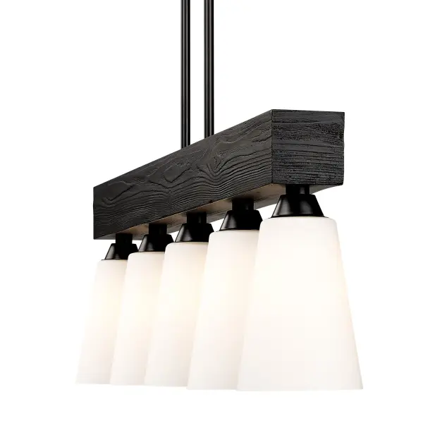 Neela Five Light Linear Pendant in Matte Black - Image 4