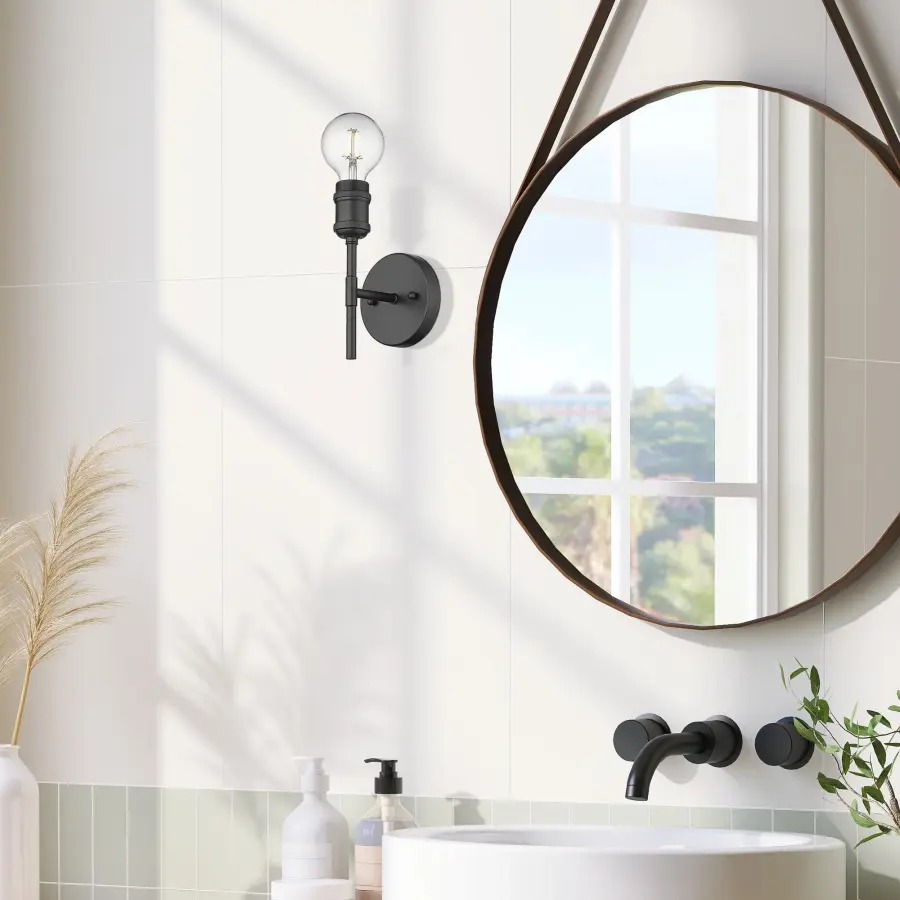 Axel One Light Wall Sconce in Matte Black - Image 6