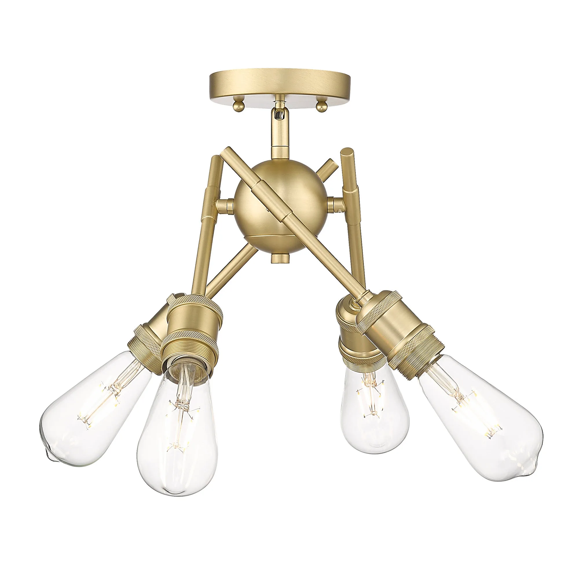 Axel 4-light Semi-Flush Mount in Brushed Champagne Brass