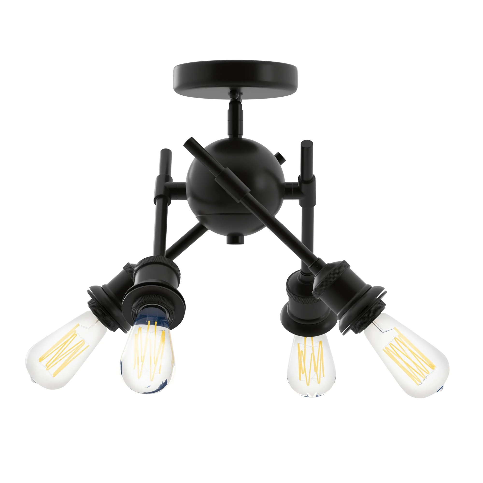 Axel Four Light Semi-Flush Mount in Matte Black