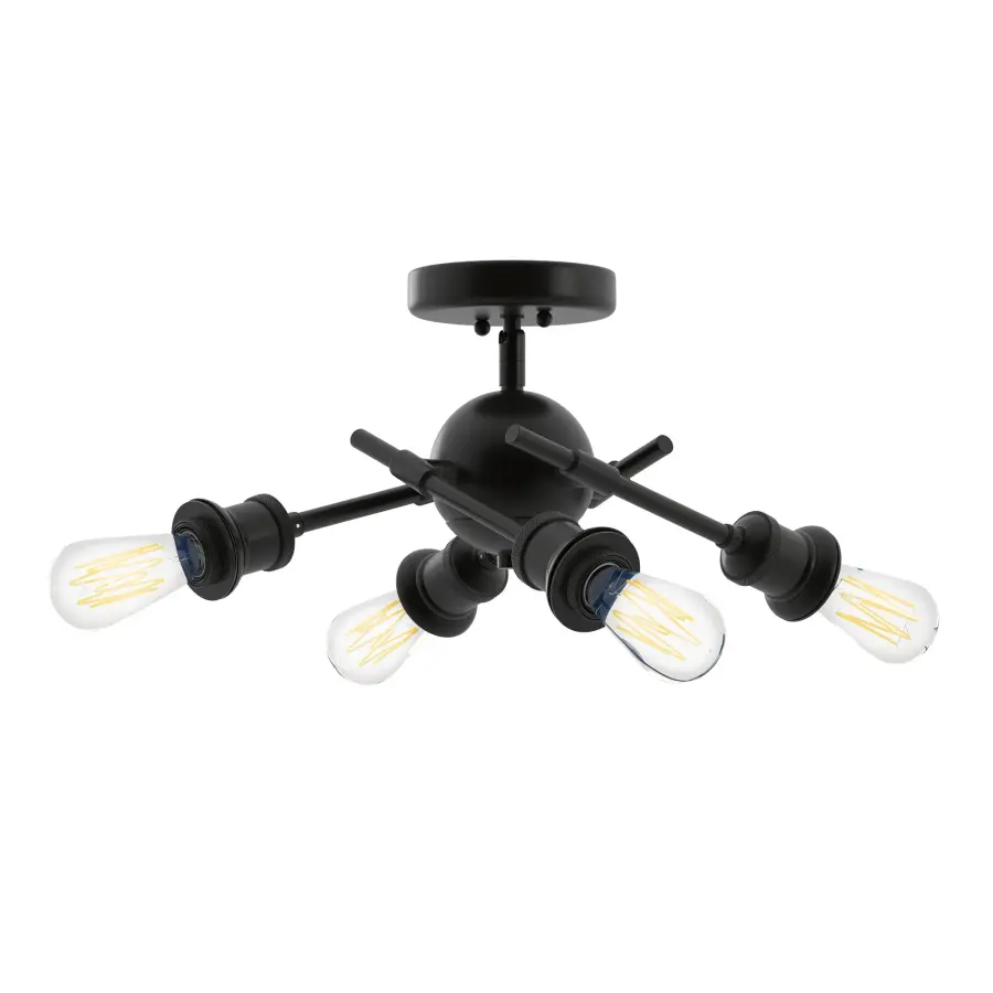Axel 4-Light Semi-Flush Mount in Matte Black - Image 2