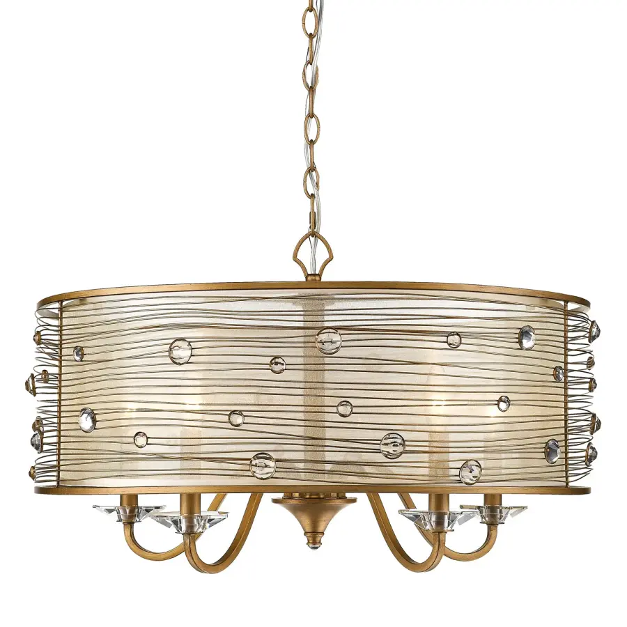 Golden Lighting Joia 5-Light Chandelier in Peruvian Gold - Image 1