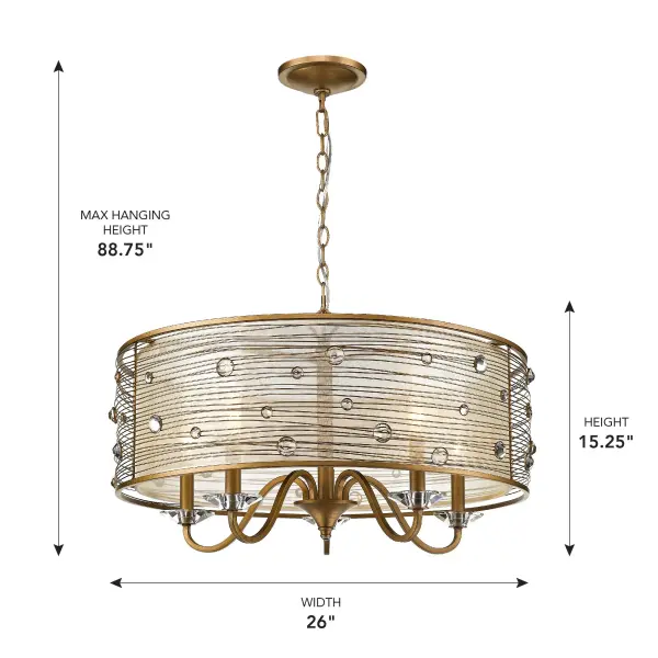 Golden Lighting Joia 5-Light Chandelier in Peruvian Gold - Image 6