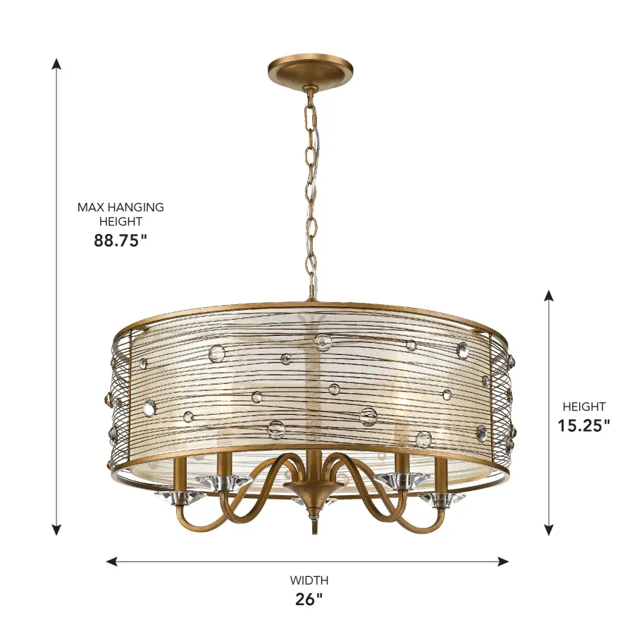 Golden Lighting Joia 5-Light Chandelier in Peruvian Gold - Image 6