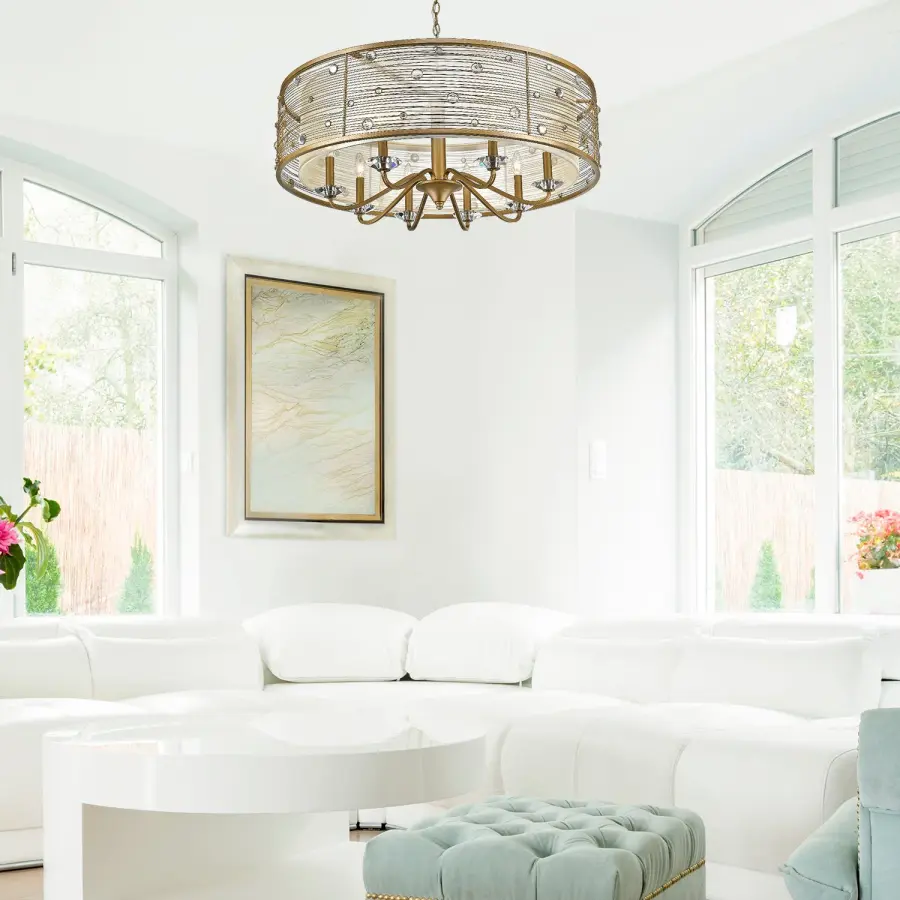 Golden Lighting Joia 8-Light Chandelier in Peruvian Gold - Image 2