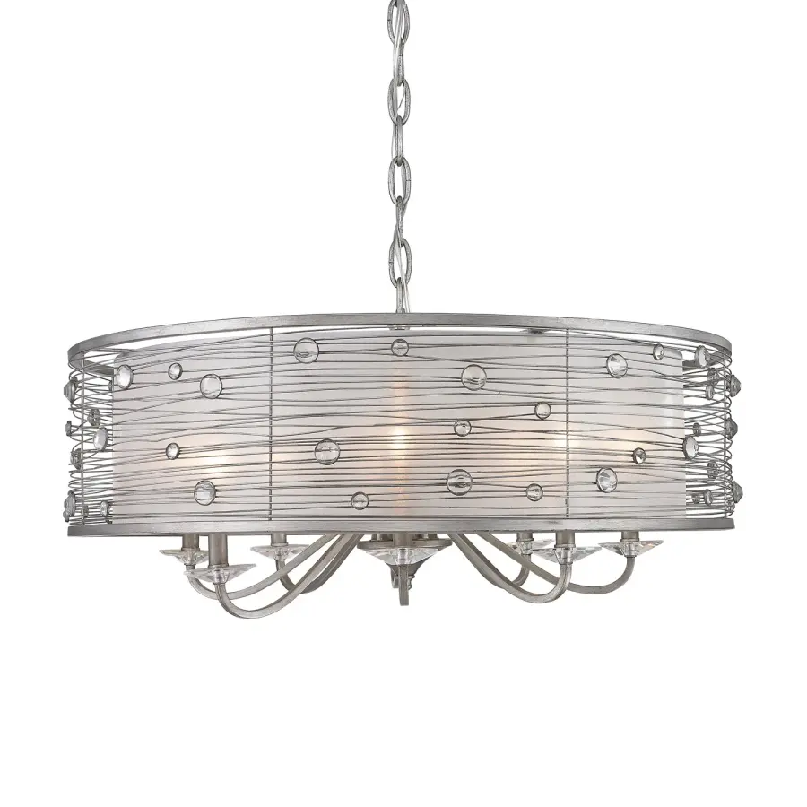 Joia Eight Light Chandelier in Peruvian Silver - Image 2