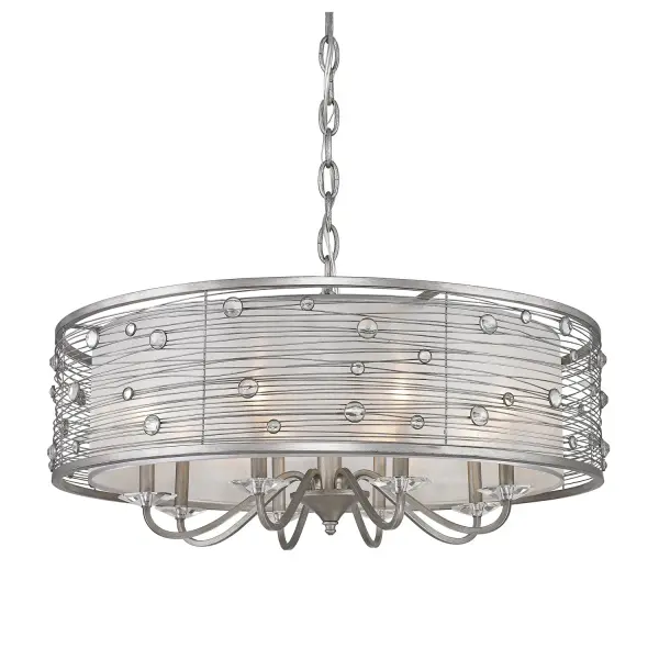 Joia Eight Light Chandelier in Peruvian Silver - Image 3