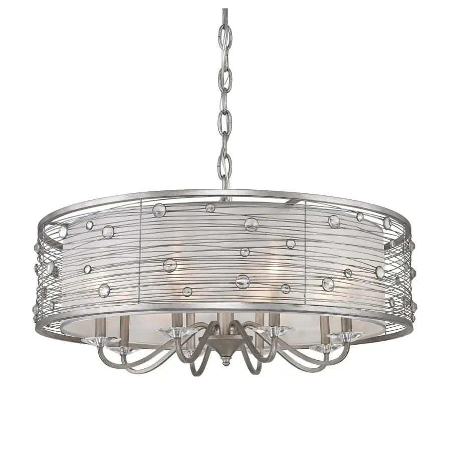 Joia Eight Light Chandelier in Peruvian Silver - Image 3