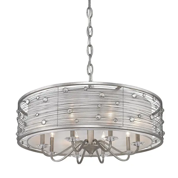 Joia Eight Light Chandelier in Peruvian Silver - Image 4