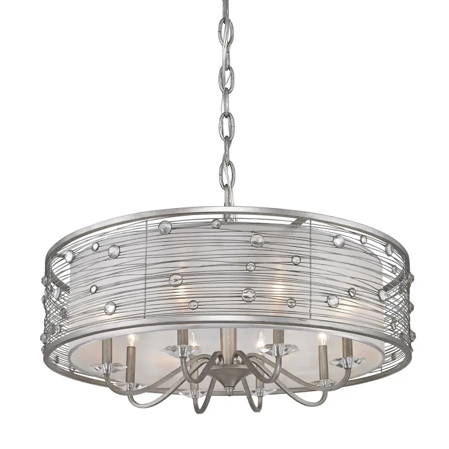 Joia Eight Light Chandelier in Peruvian Silver - Image 4