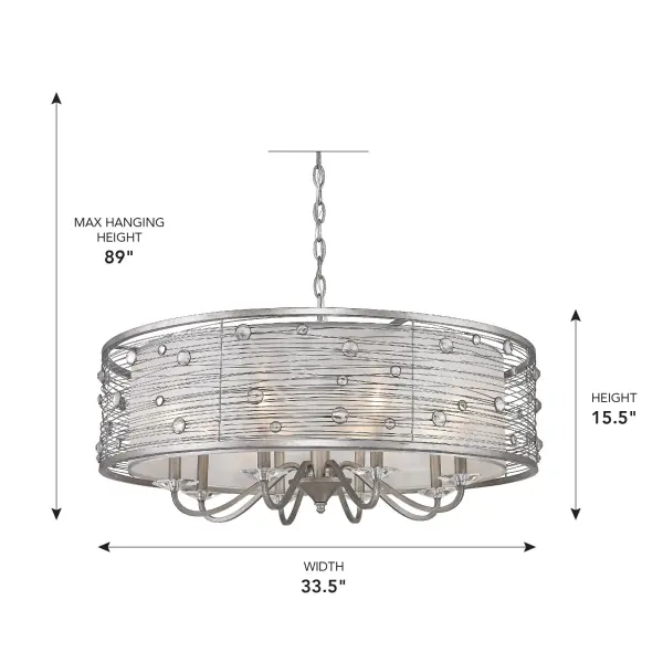 Joia Eight Light Chandelier in Peruvian Silver - Image 6