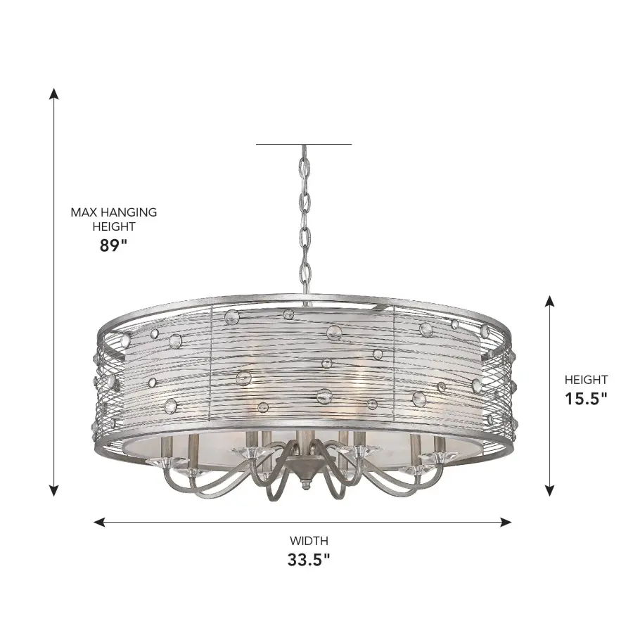 Joia Eight Light Chandelier in Peruvian Silver - Image 6