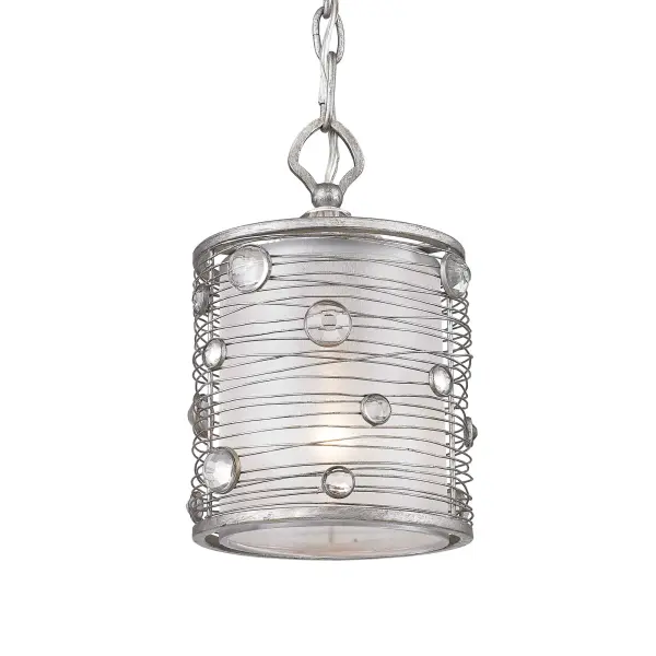 Golden Lighting Joia 1-Light Pendant in Peruvian Silver - Image 1