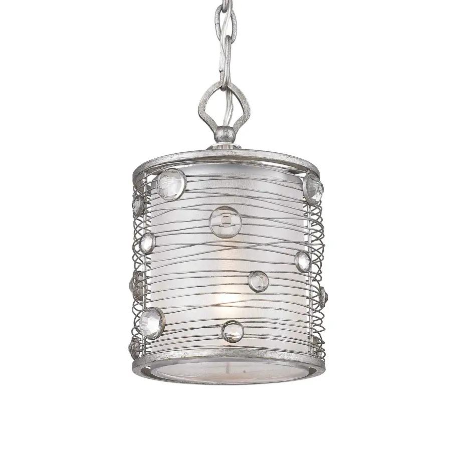 Golden Lighting Joia 1-Light Pendant in Peruvian Silver - Image 1