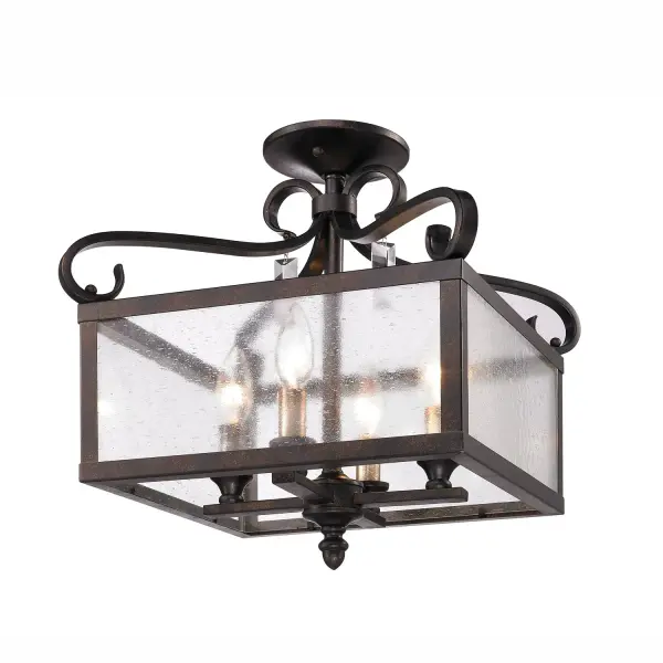 Valencia Four Light Pendant in Fired Bronze - Image 5