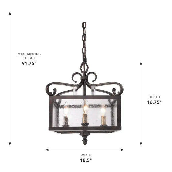 Valencia Four Light Pendant in Fired Bronze - Image 7