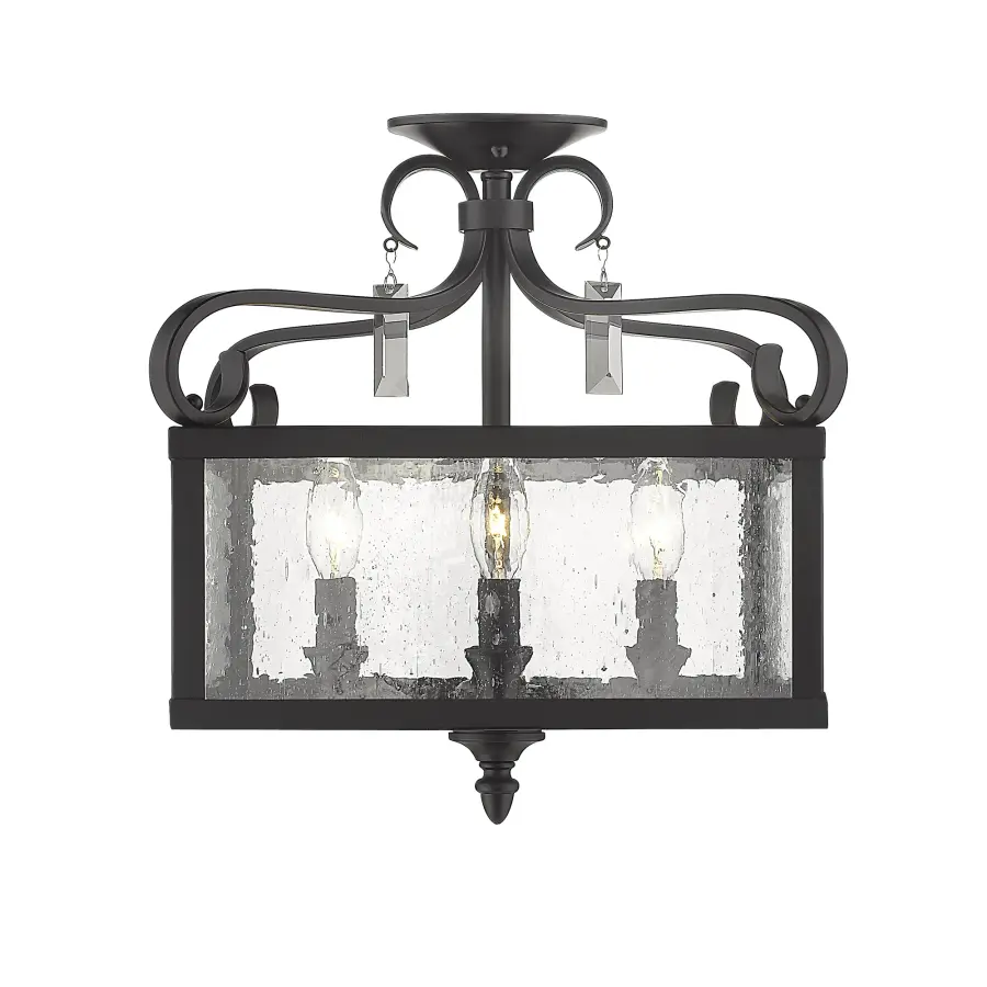 Golden Lighting Valencia 4-Light Semi-Flush Mount in Matte Black - Image 1