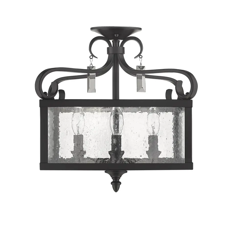 Golden Lighting Valencia 4-Light Semi-Flush Mount in Matte Black - Image 2