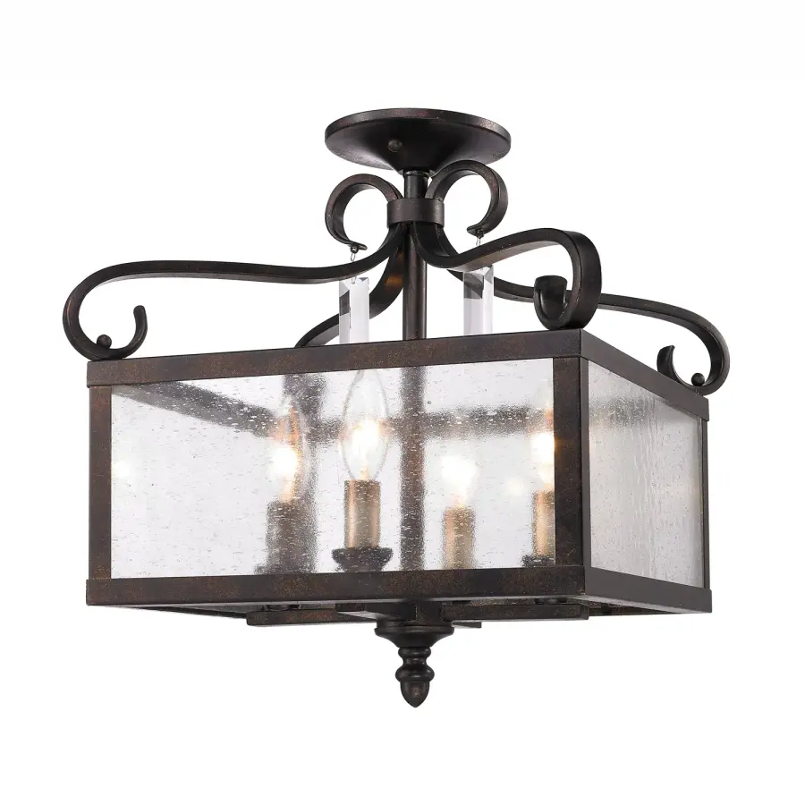 Valencia Four Light Semi-Flush Mount in Fired Bronze - Image 1