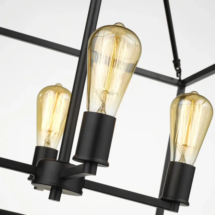 Golden Lighting Wesson 4-Light Chandelier in Matte Black - Image 3