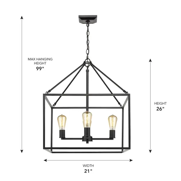 Golden Lighting Wesson 4-Light Chandelier in Matte Black - Image 5