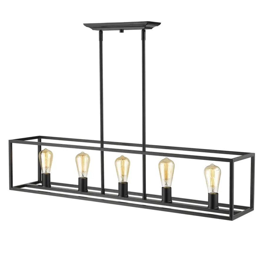 Golden Lighting Wesson 3-Light Flush Mount in Matte Black - Image 3