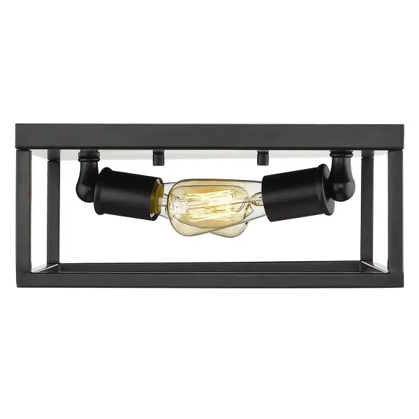 Golden Lighting Wesson 2-Light Flush Mount in Matte Black - Image 3