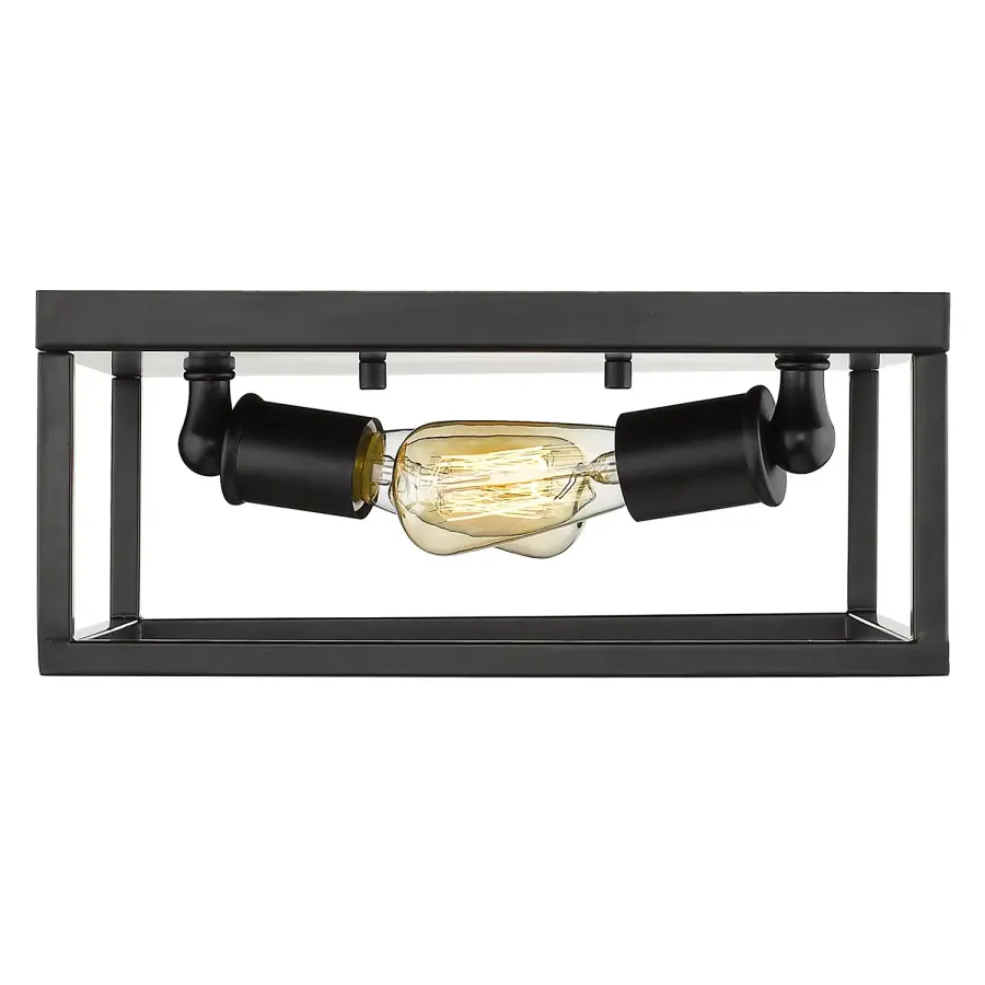Golden Lighting Wesson 2-Light Flush Mount in Matte Black - Image 3