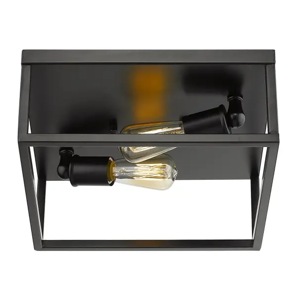 Golden Lighting Wesson 2-Light Flush Mount in Matte Black - Image 4