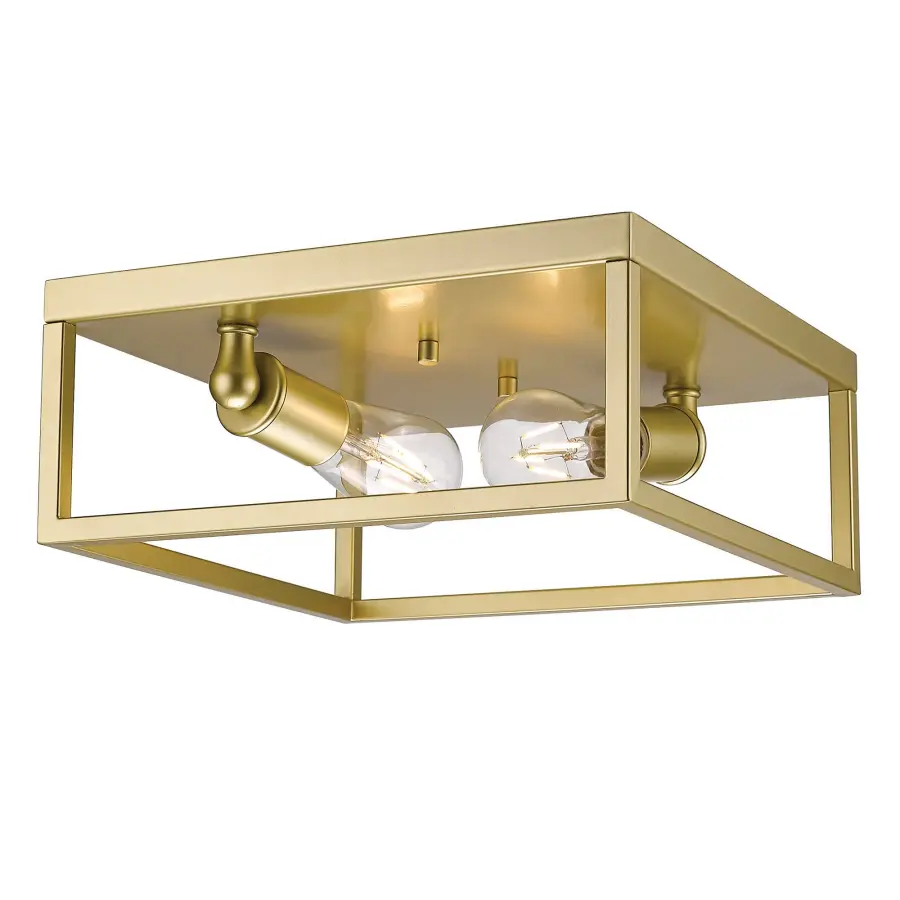 Golden Lighting Wesson 2-Light Flush Mount in Olympic Gold - Image 1