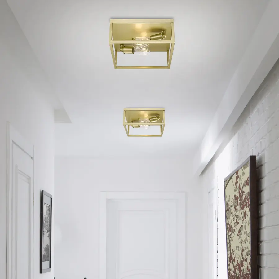 Golden Lighting Wesson 2-Light Flush Mount in Olympic Gold - Image 2