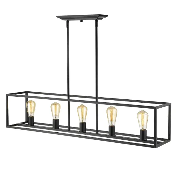 Golden Lighting Wesson 5-Light Island Light in Matte Black - Image 3